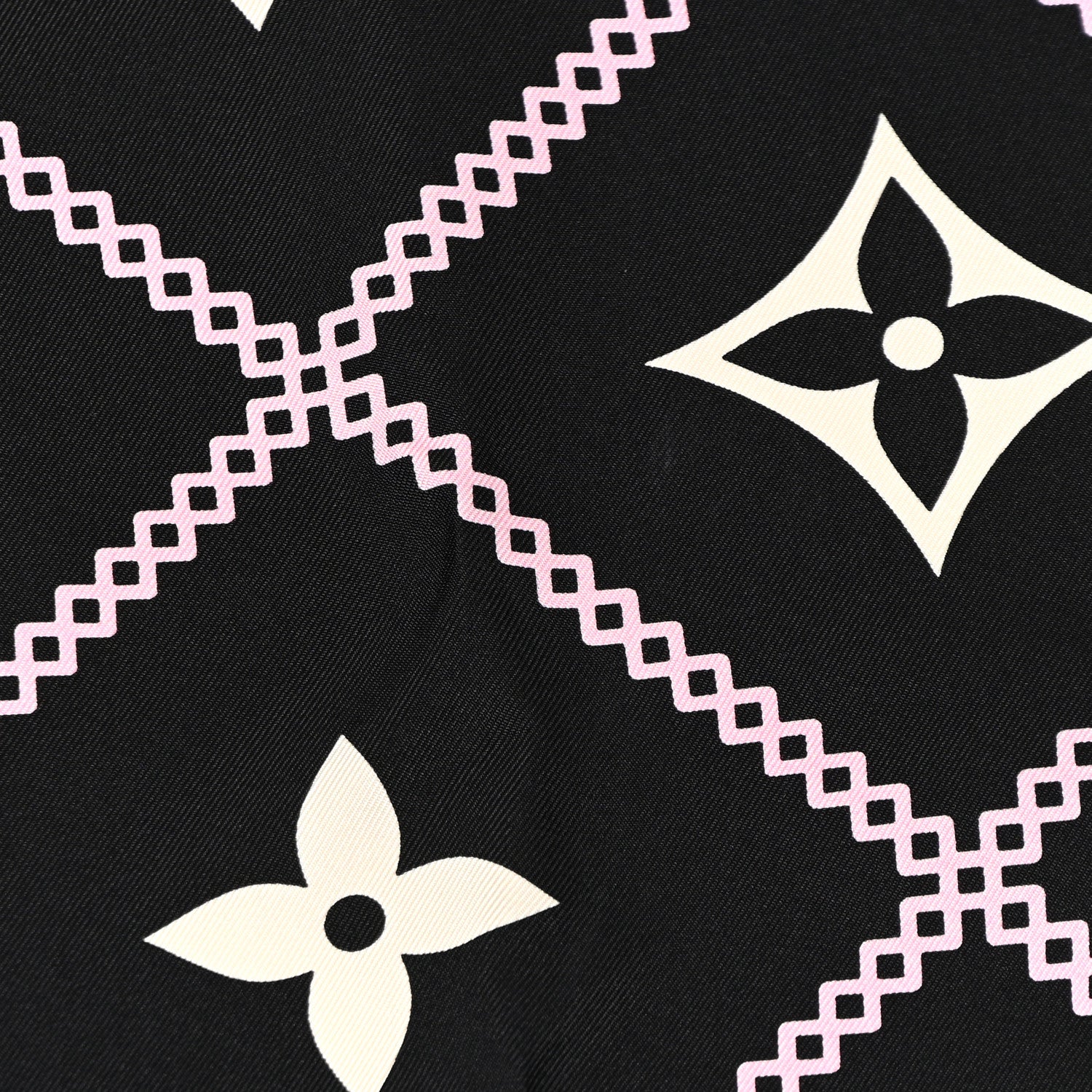 Louis Vuitton Silk Monogram Croisillon Scarf Black 8 of 10