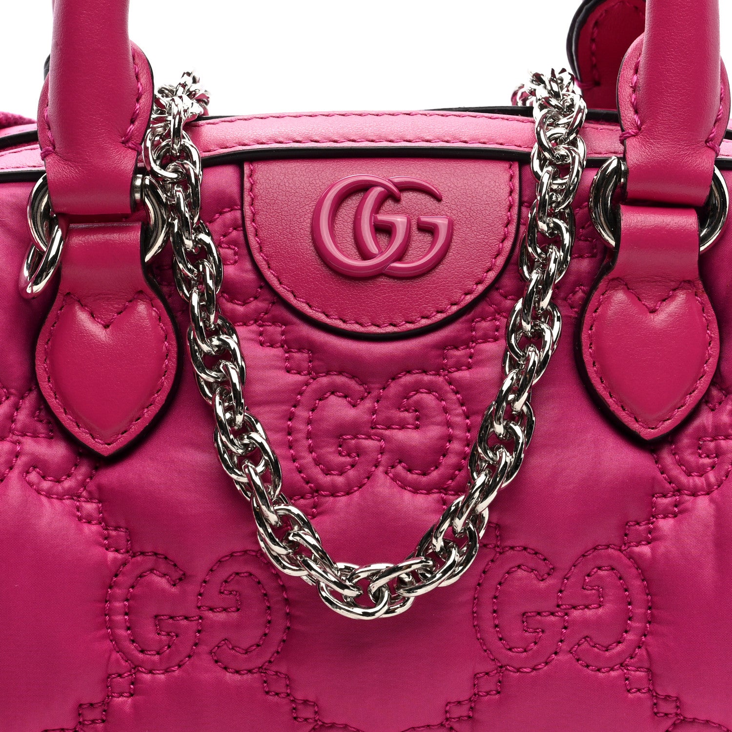 Gucci Nylon Calfskin Enamel GG Matelasse Mini Bowler Bag Lovely 7 of 9