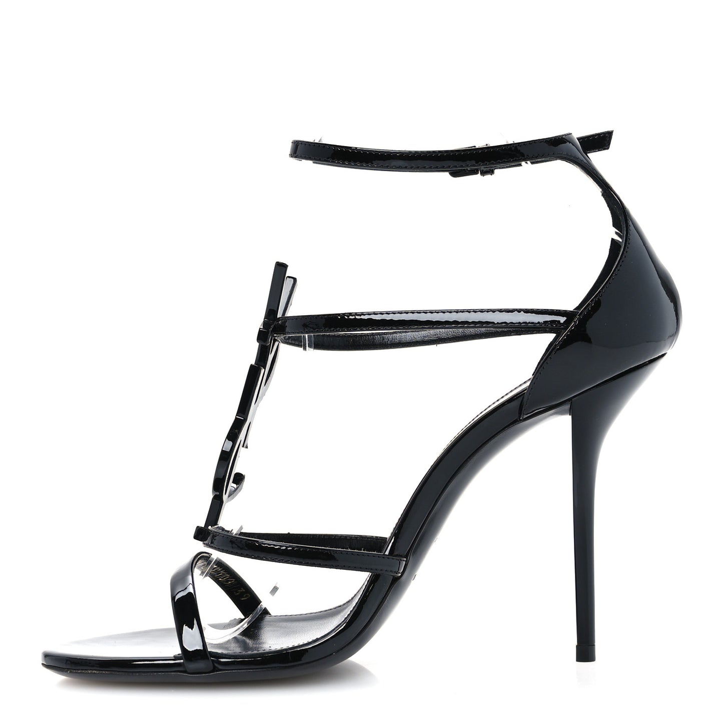 Vernice Chiffon Cassandra 100 Ankle Strap Sandals 39 Black