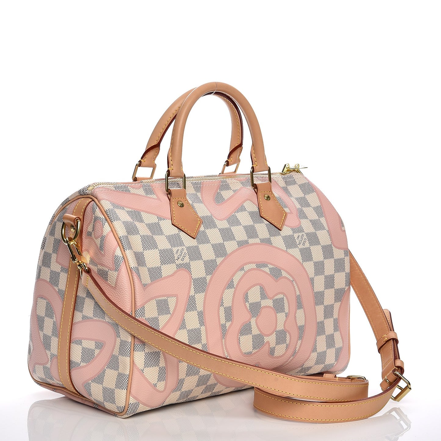 Damier Azur Tahitienne Speedy Bandouliere 30 Rose Ballerine