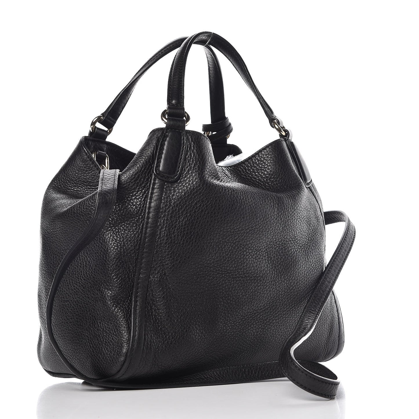 Pebbled Calfskin Small Soho Shoulder Bag Black