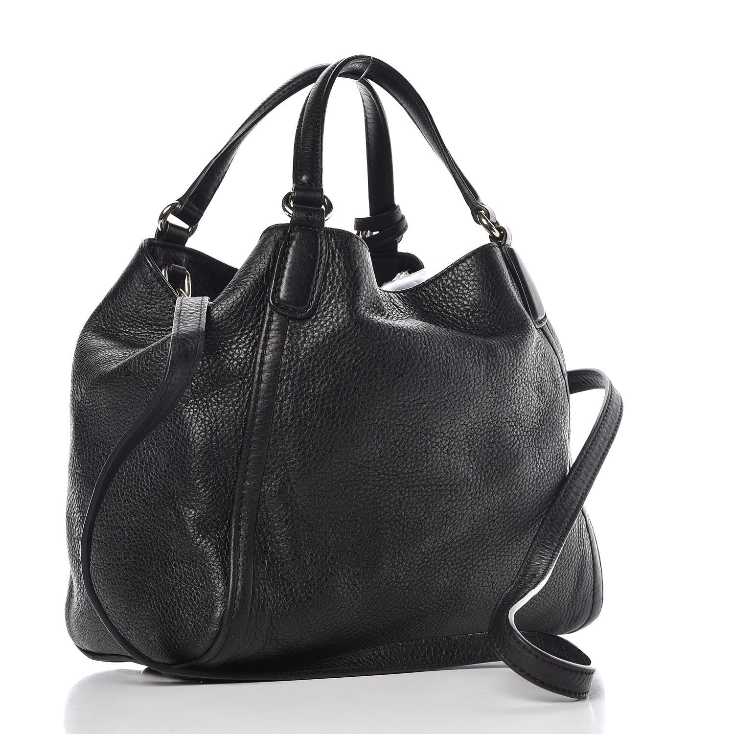 Gucci Pebbled Calfskin Small Soho Shoulder Bag Black 3 of 9