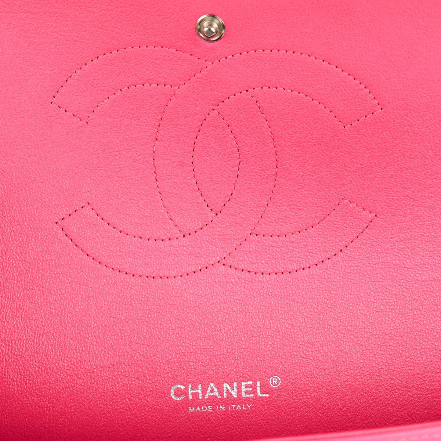 Patent Maxi Quilted Double Flap Dark Pink