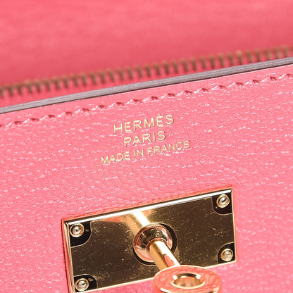 Hermes Chevre Mysore Kelly Longue Wallet Rose Lipstick 6 of 10