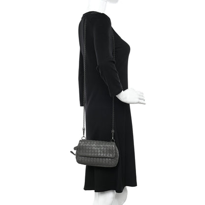 Bottega Veneta Nappa Intrecciato Small Chain Crossbody Light Grey 2 of 11