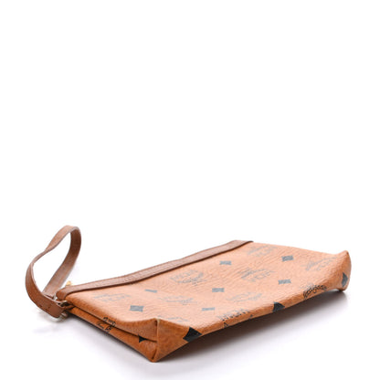 MCM Visetos Wristlet Pouch Cognac 4 of 7