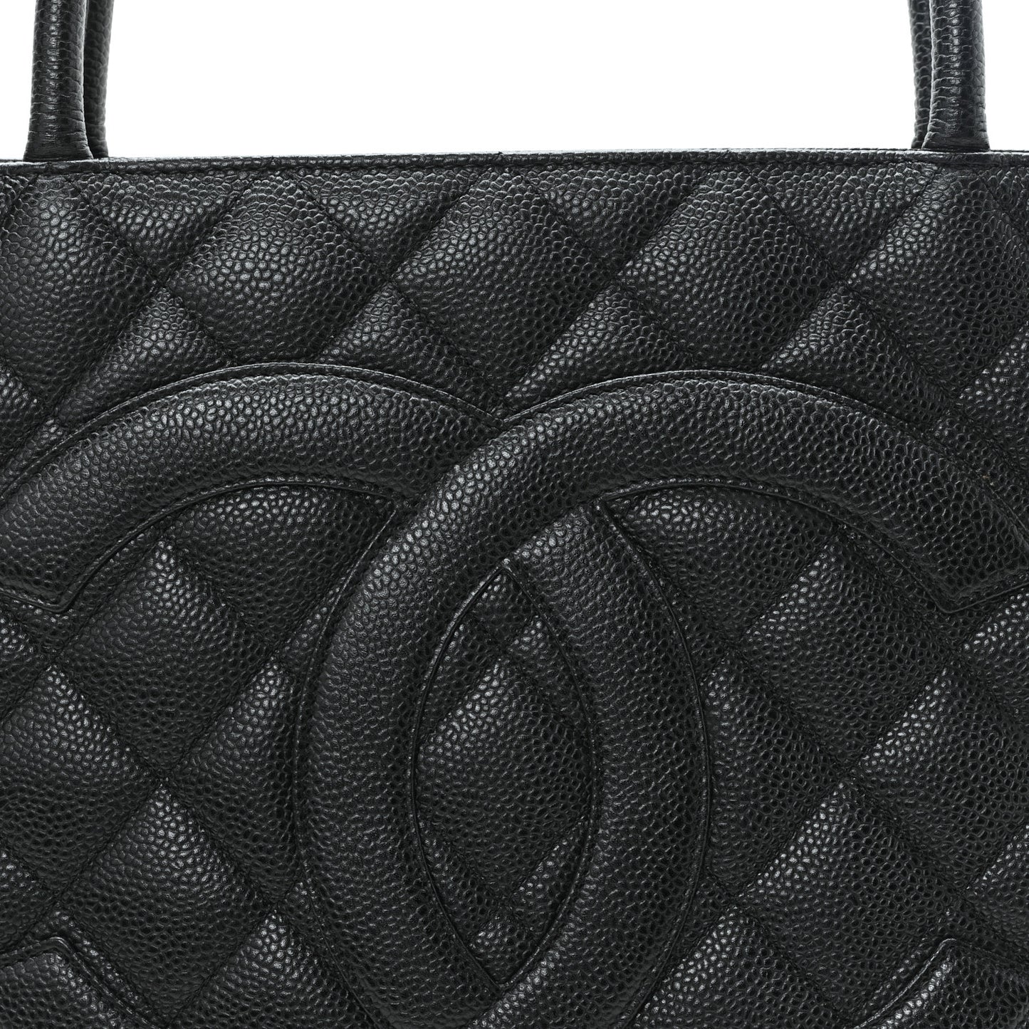 Caviar Quilted Medallion Tote Black