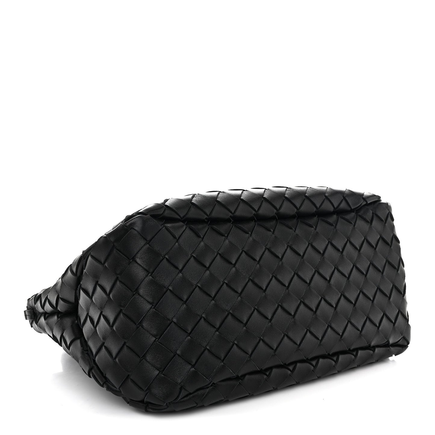 Nappa Intrecciato Small Campana Shoulder Bag Black