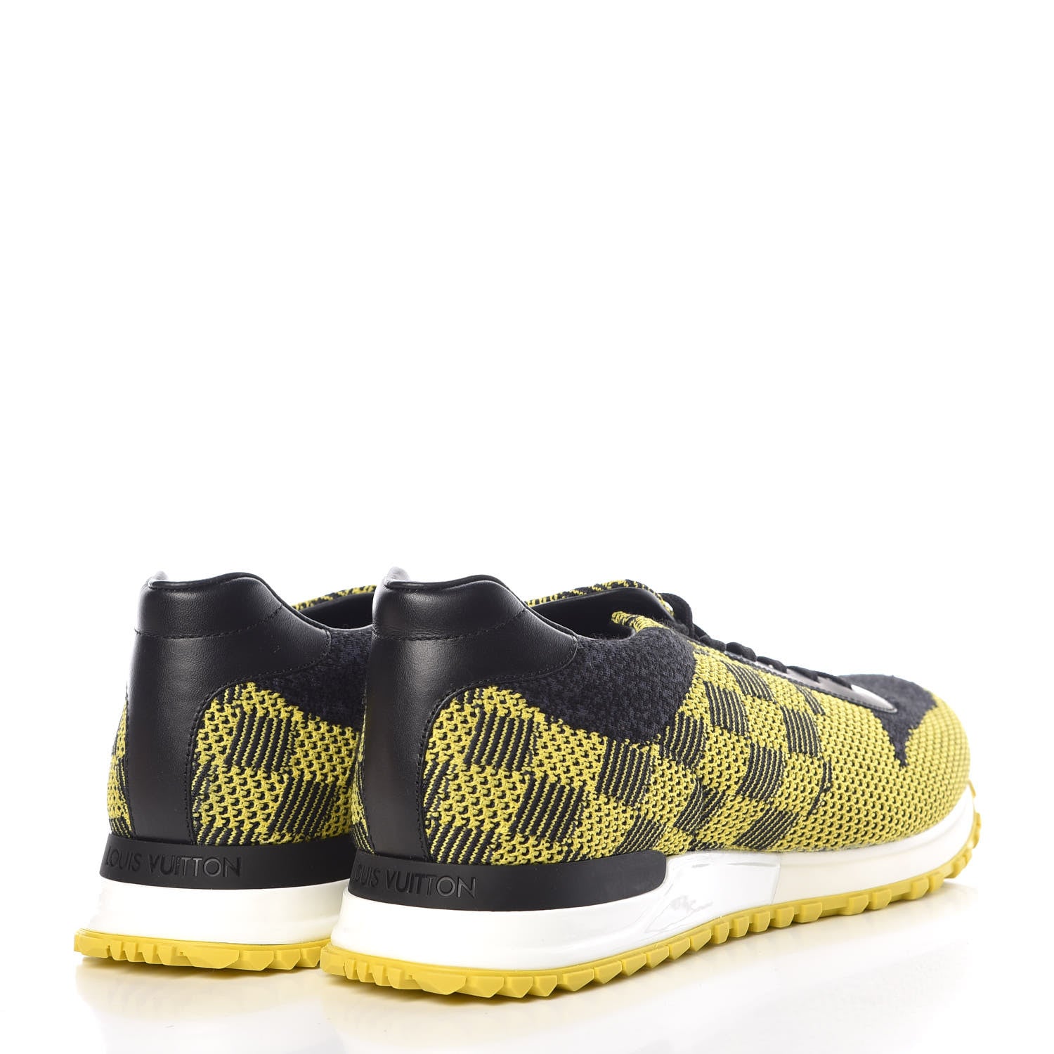 Louis Vuitton Calfskin Damier Run Away Sneakers 7.5 Yellow 4 of 8