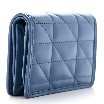 Gucci Calfskin Matelasse Aria GG Marmont Card Case Wallet Clear Blue 3 of 9