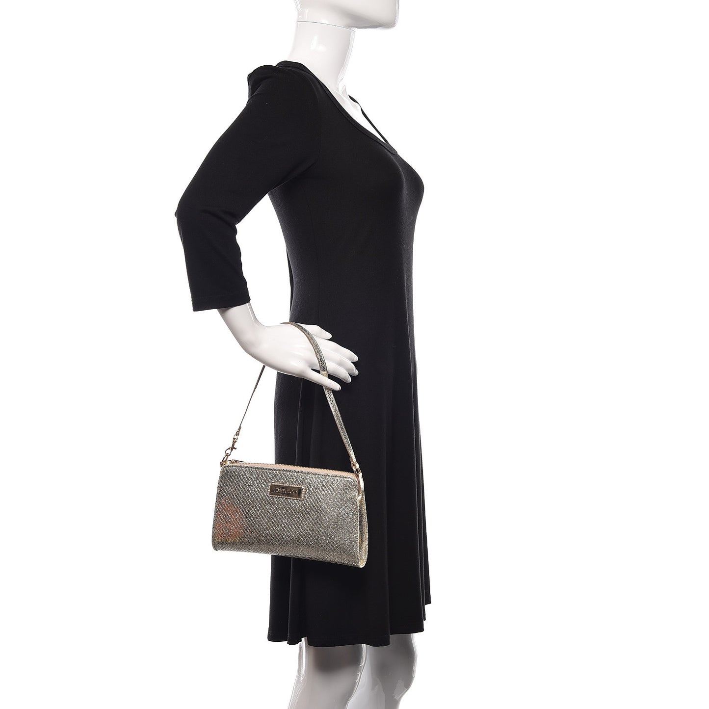 Glitter Fabric Shoulder Bag Champagne