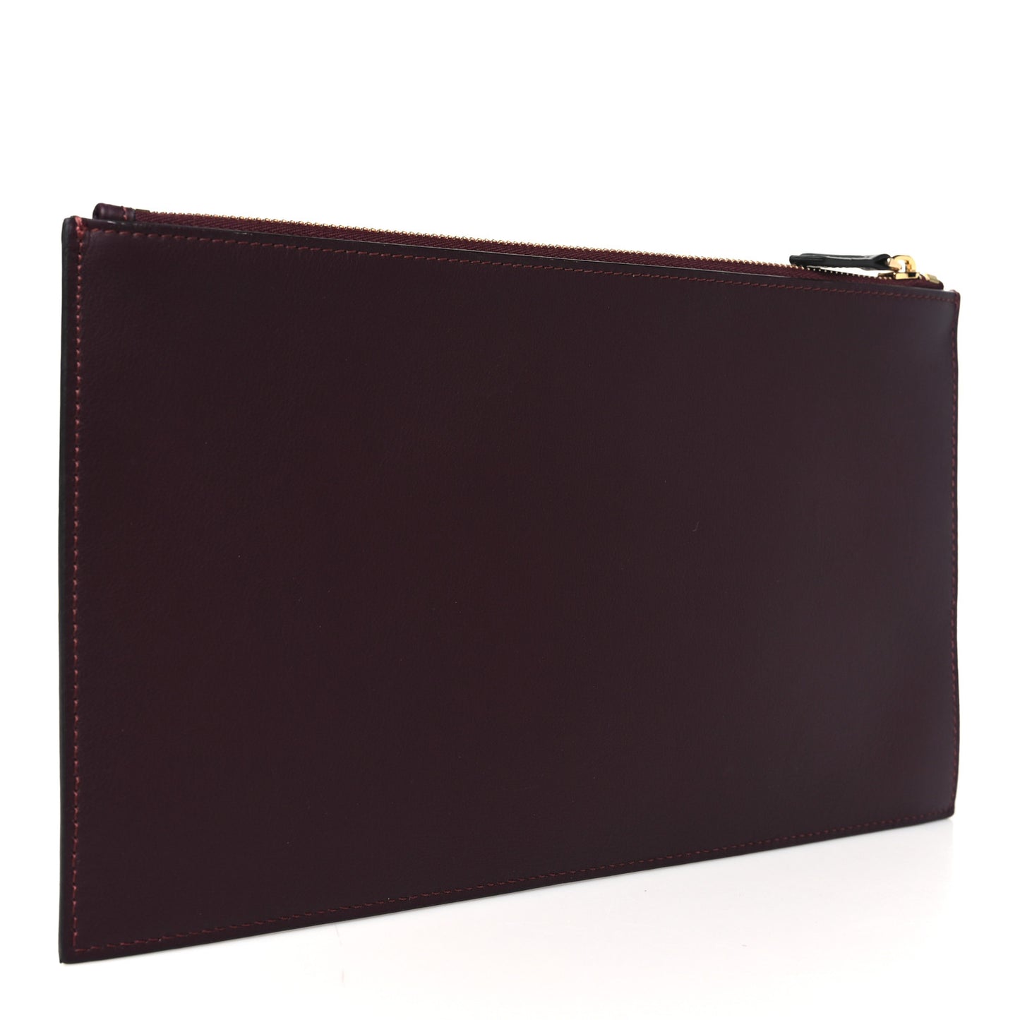 Vitello Seta Medium Flat Pouch Granata