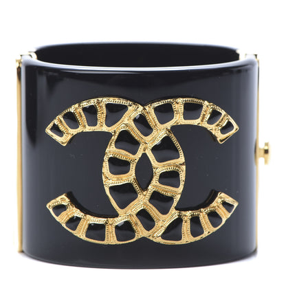 Chanel Resin Along The Nile CC Cuff Black Gold 1 of 5