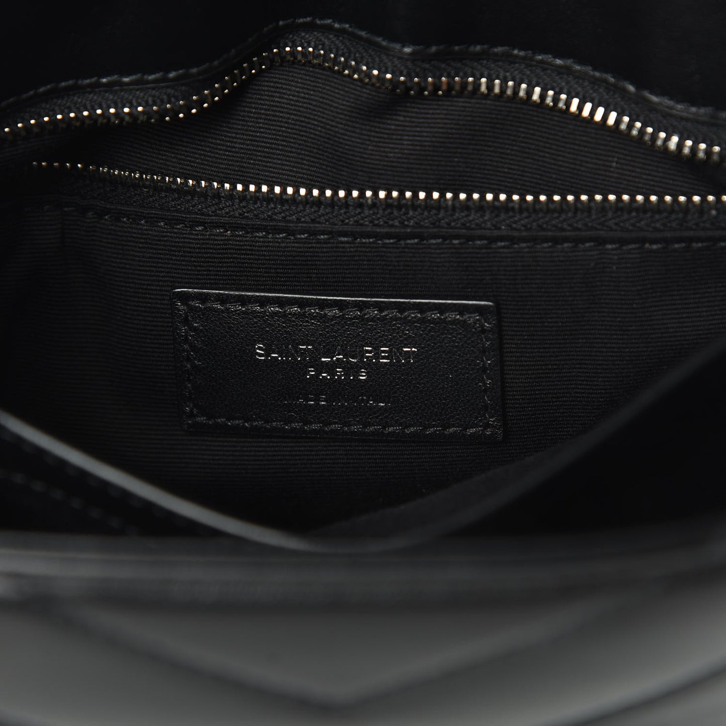 Calfskin Y Quilted Monogram Toy Loulou Crossbody Bag Black