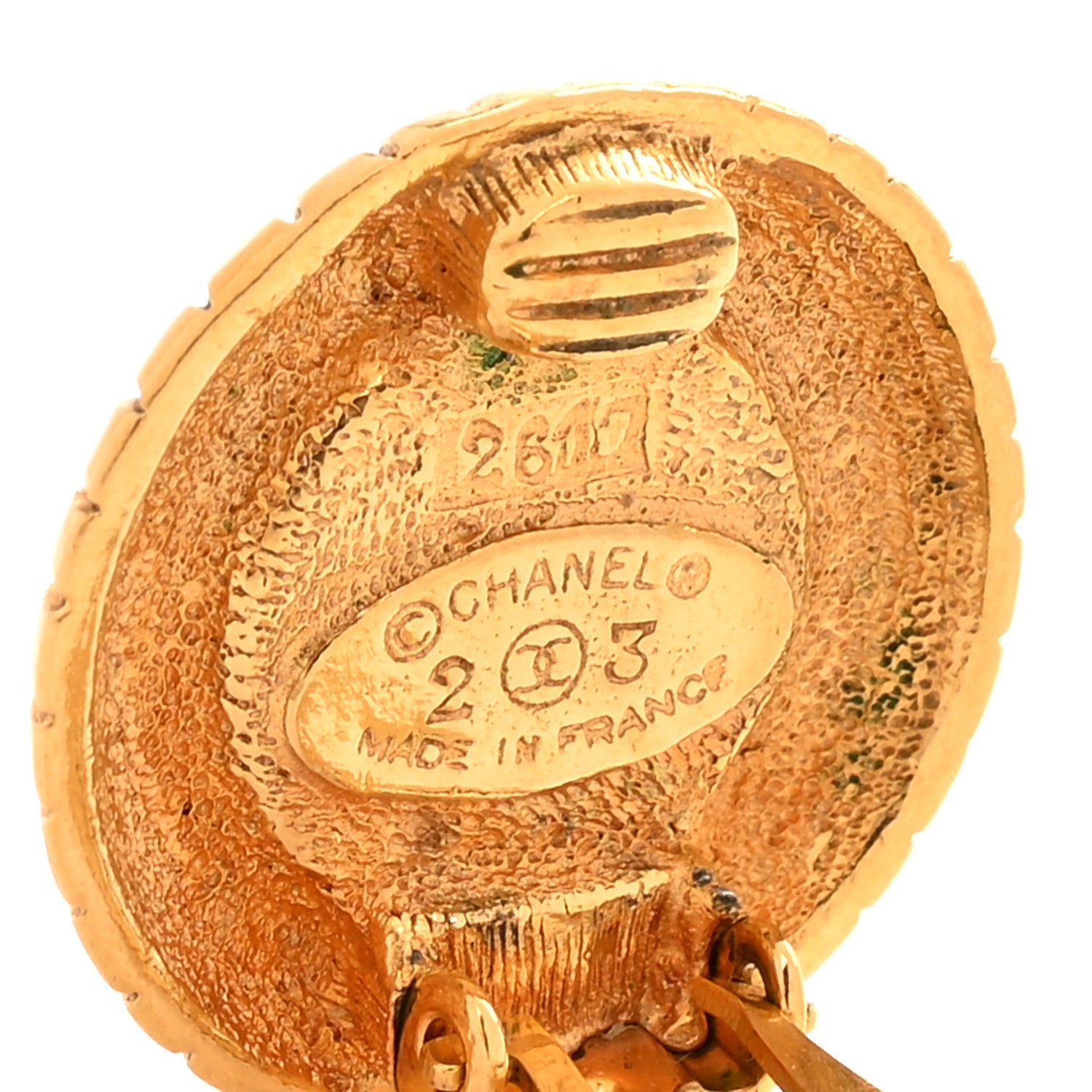 Chanel Pearl Round Clip On Earrings Gold 4 of 5