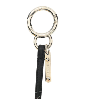 Fendi Fox Mink Goat Fur Mini Karlito Bag Charm White Black Flamingo 3 of 5