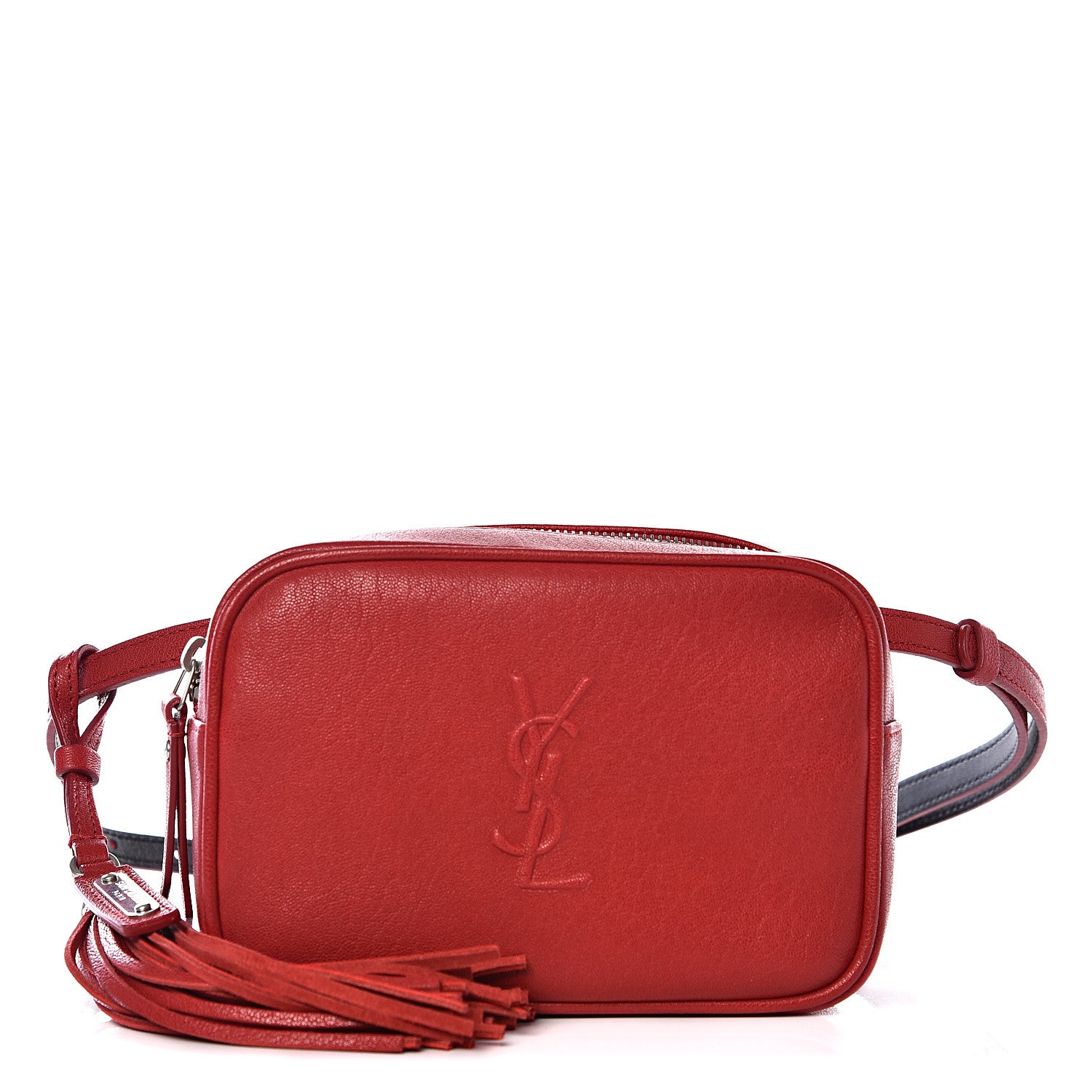 Saint Laurent Lambskin Monogram Lou Belt Bag Red 1 of 9