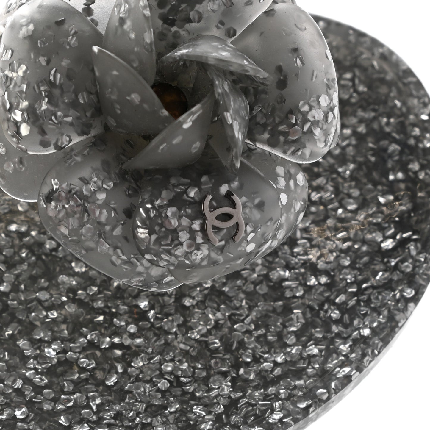 Jelly Camellia Glitter Thong Sandals 37 Grey