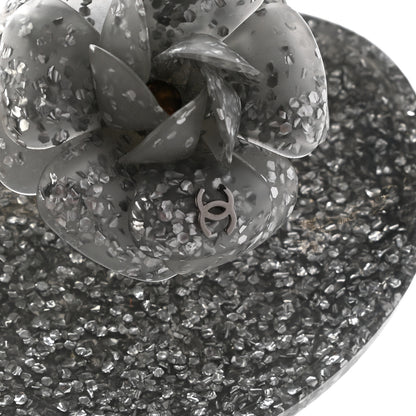 Chanel Jelly Camellia Glitter Thong Sandals 37 Grey 7 of 7