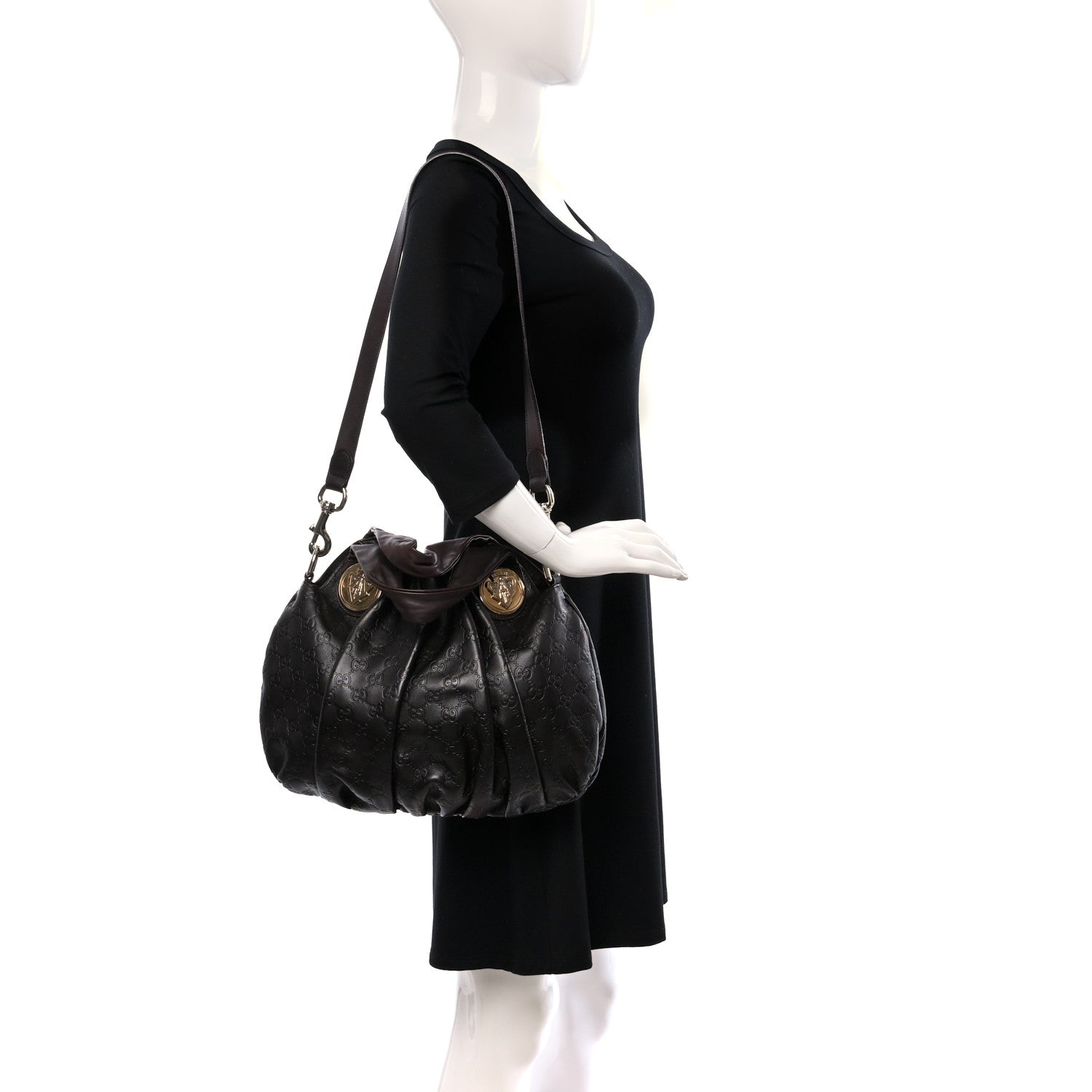 Gucci Guccissima Small Hysteria Top Handle Bag Chocolate 2 of 10