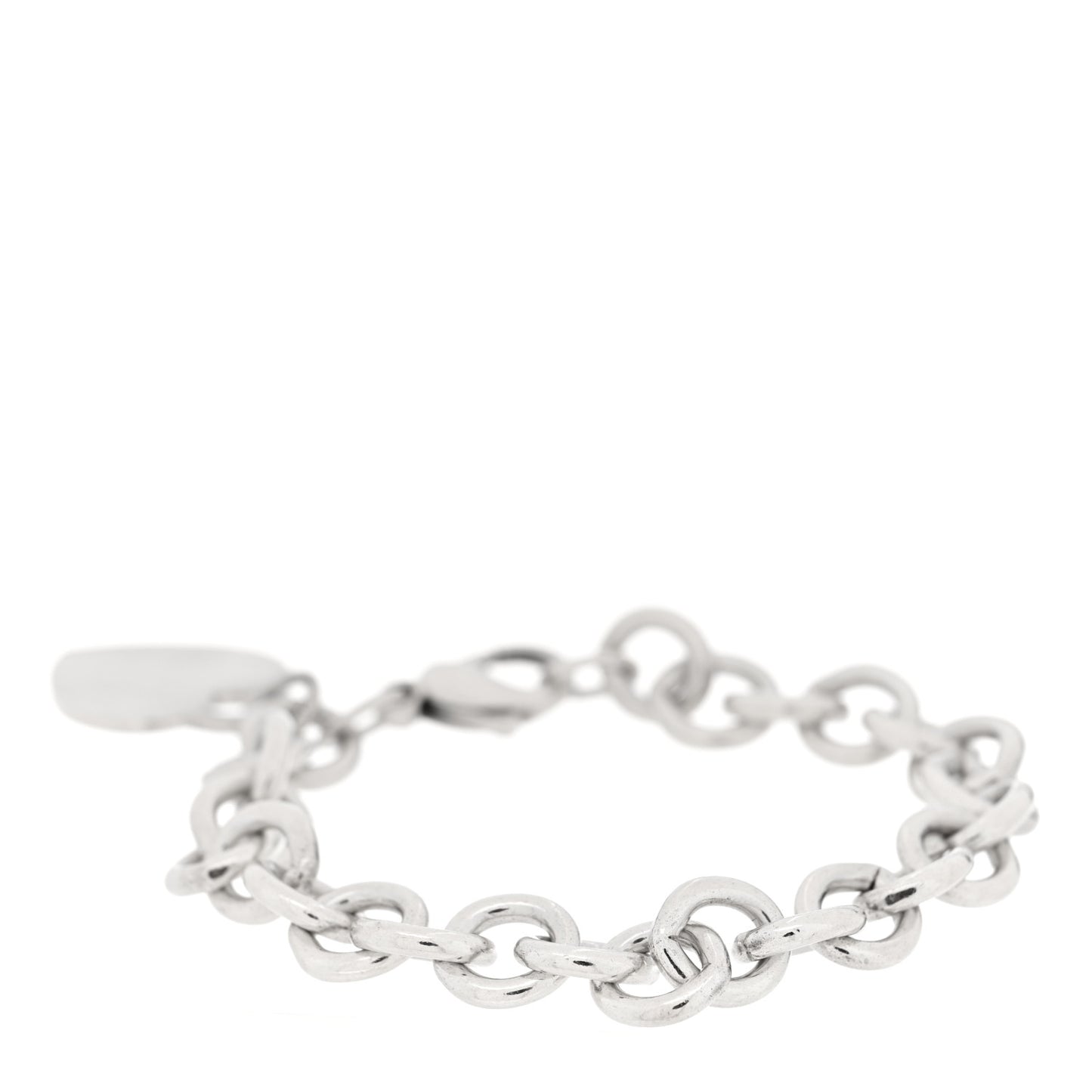 Sterling Silver Heart Tag Charm Bracelet