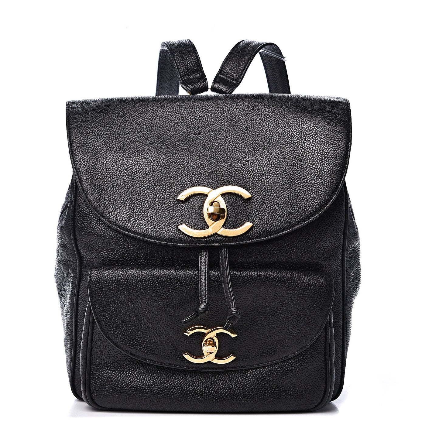 Caviar Drawstring Backpack Black