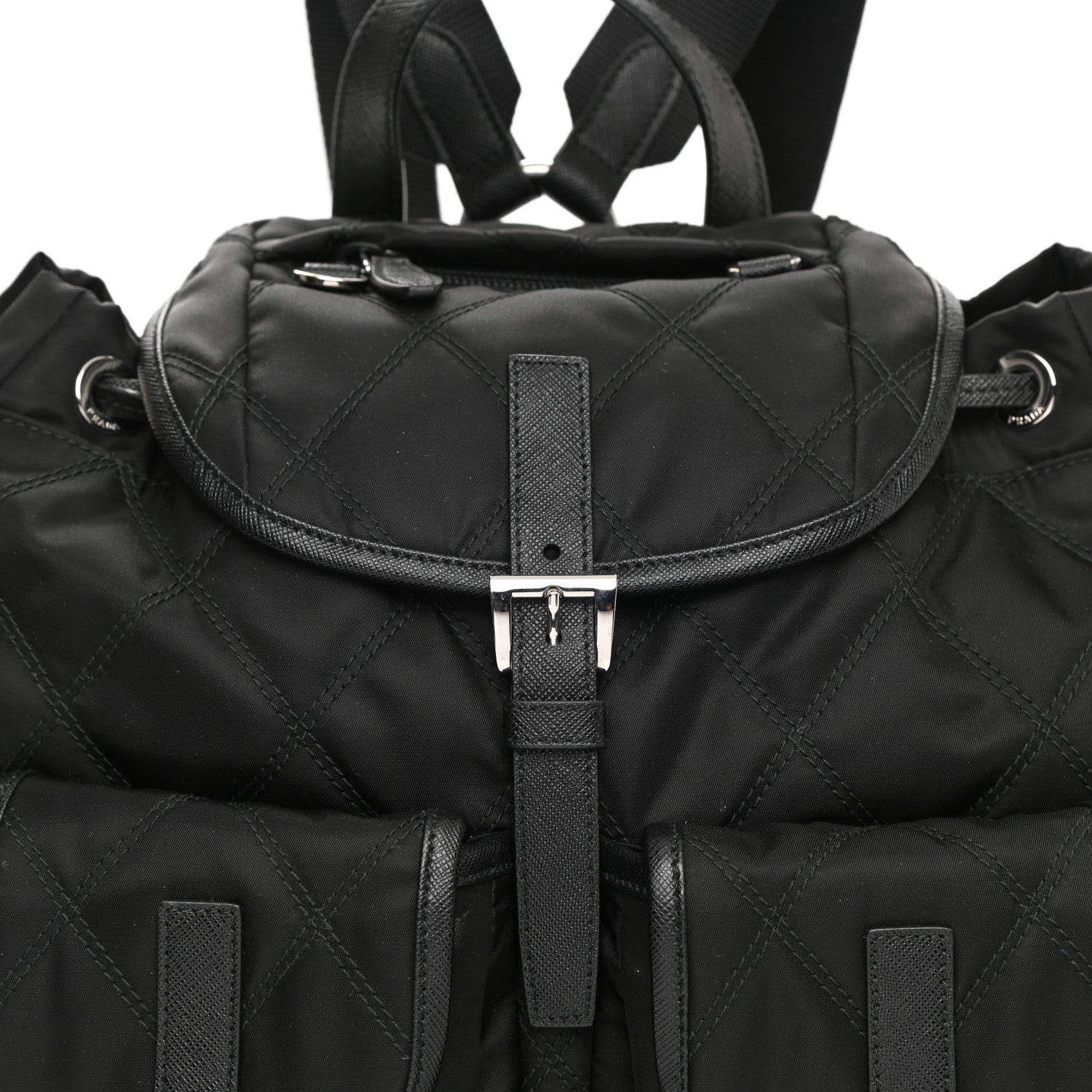 Prada Tessuto Nylon Saffiano Vela Quilted Backpack Black 8 of 10