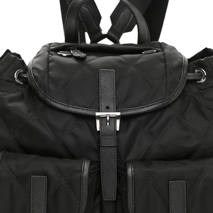 Prada Tessuto Nylon Saffiano Vela Quilted Backpack Black 8 of 10