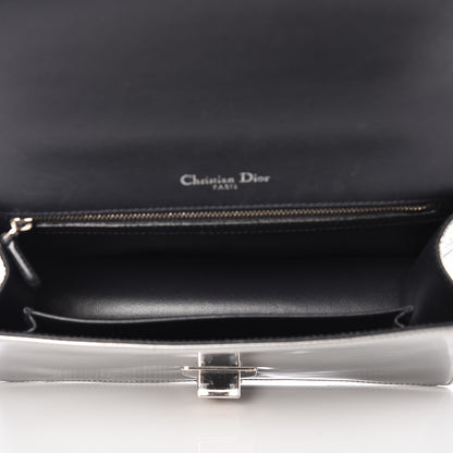Christian Dior Metallic Patent Micro-Cannage Medium Diorama Flap Bag Silver 5 of 12