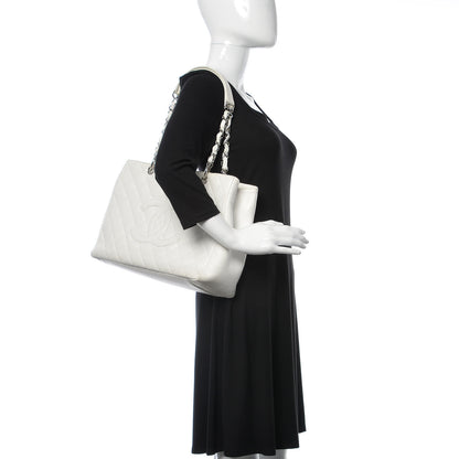 Chanel Caviar Quilted Grand Shopping Tote GST White 2 of 27