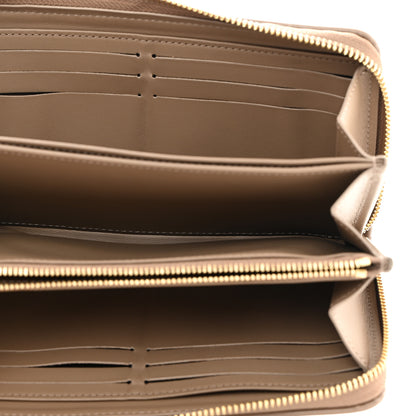 Louis Vuitton Lambskin Embossed Monogram Coussin Zippy Wallet Taupe 5 of 6