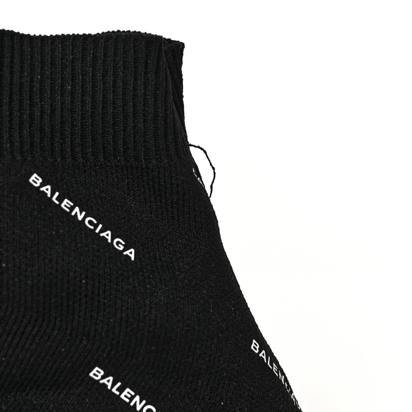 Neoprene Knit Allover Logo Bi-Color Sole Womens Speed Sneakers 36 Black White