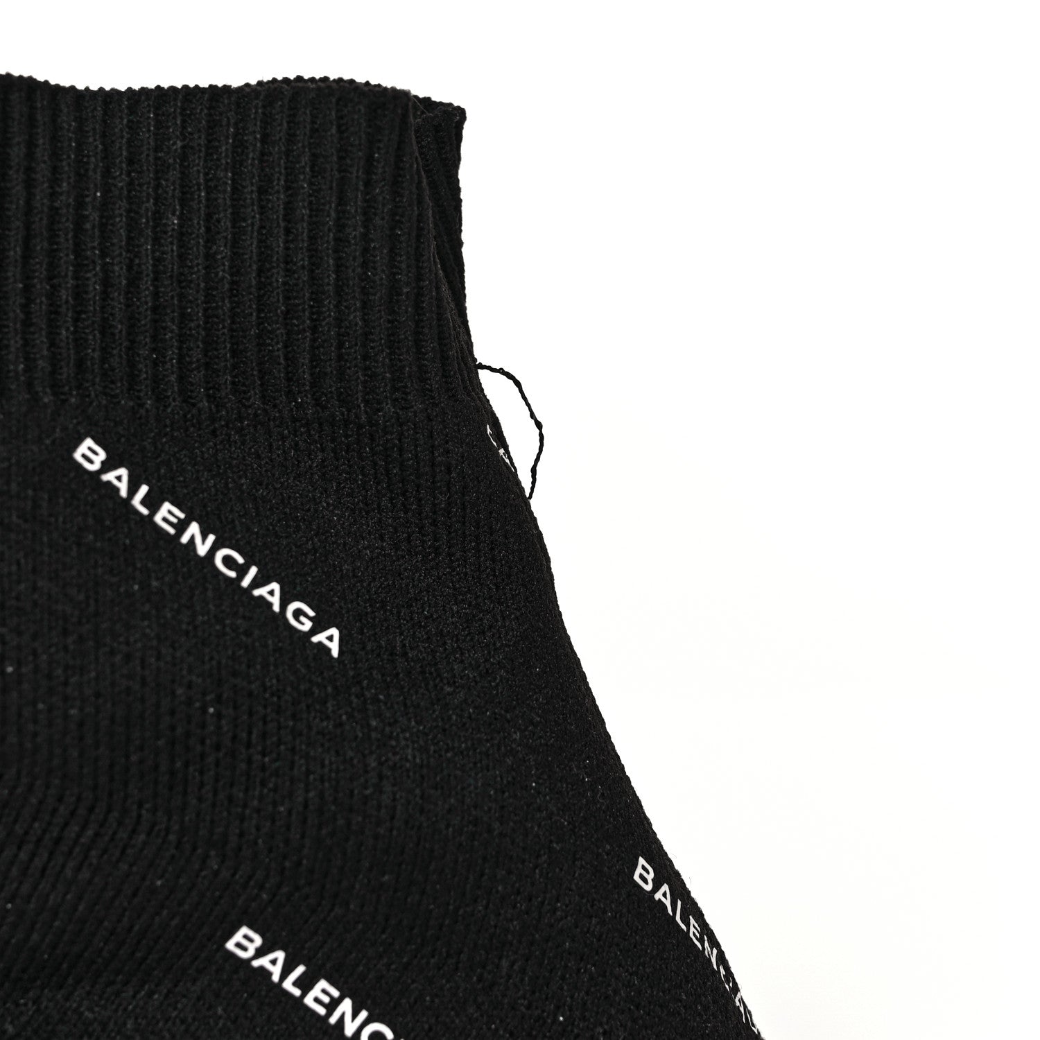 Balenciaga Neoprene Knit Allover Logo Bi-Color Sole Womens Speed Sneakers 36 Black White 7 of 8