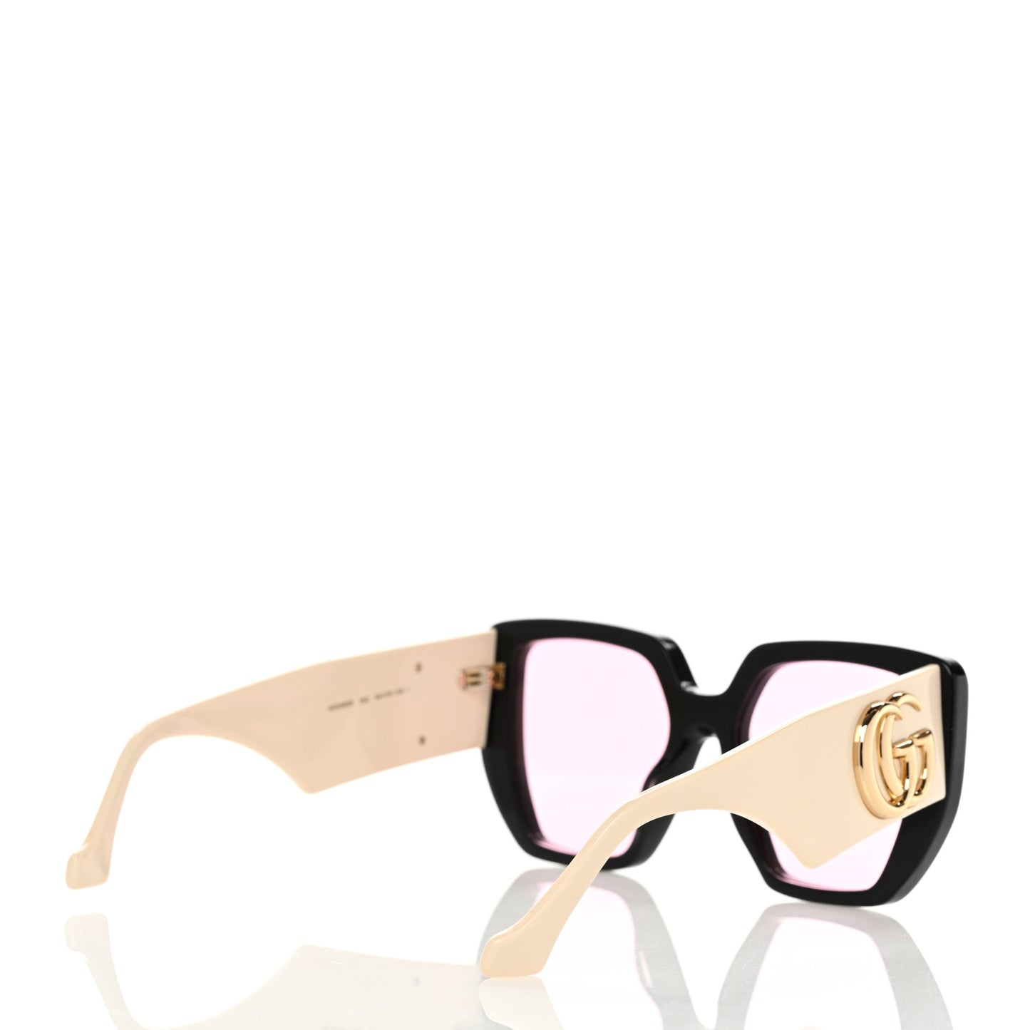 Acetate Square Frame Sunglasses GG0956S Black White