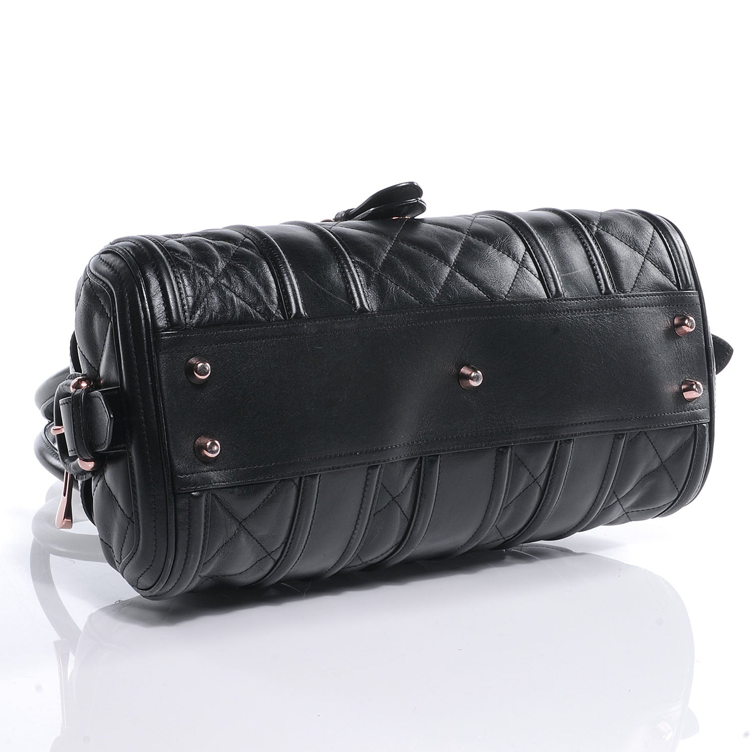 Burberry Calfskin Quilted Manor Satchel Black 4 of 8