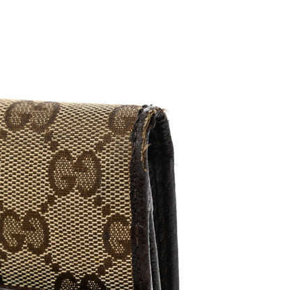 Gucci Monogram Metal Bar Continental Flap Wallet Beige Ebony Dark Brown 16 of 19