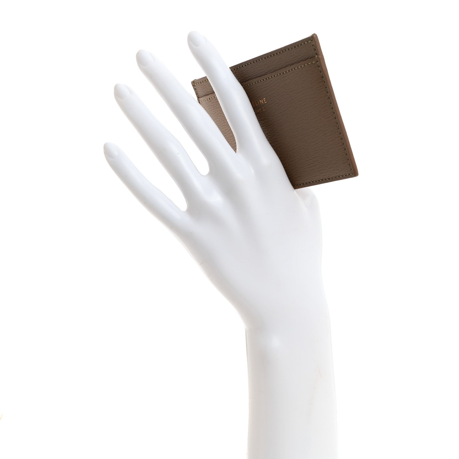 Celine Grained Calfskin Multifunction Card Holder Taupe 2 of 8
