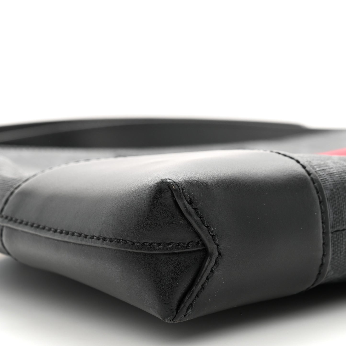 Soft GG Supreme Monogram Appia Calfskin Web East West Messenger Bag Black Grey