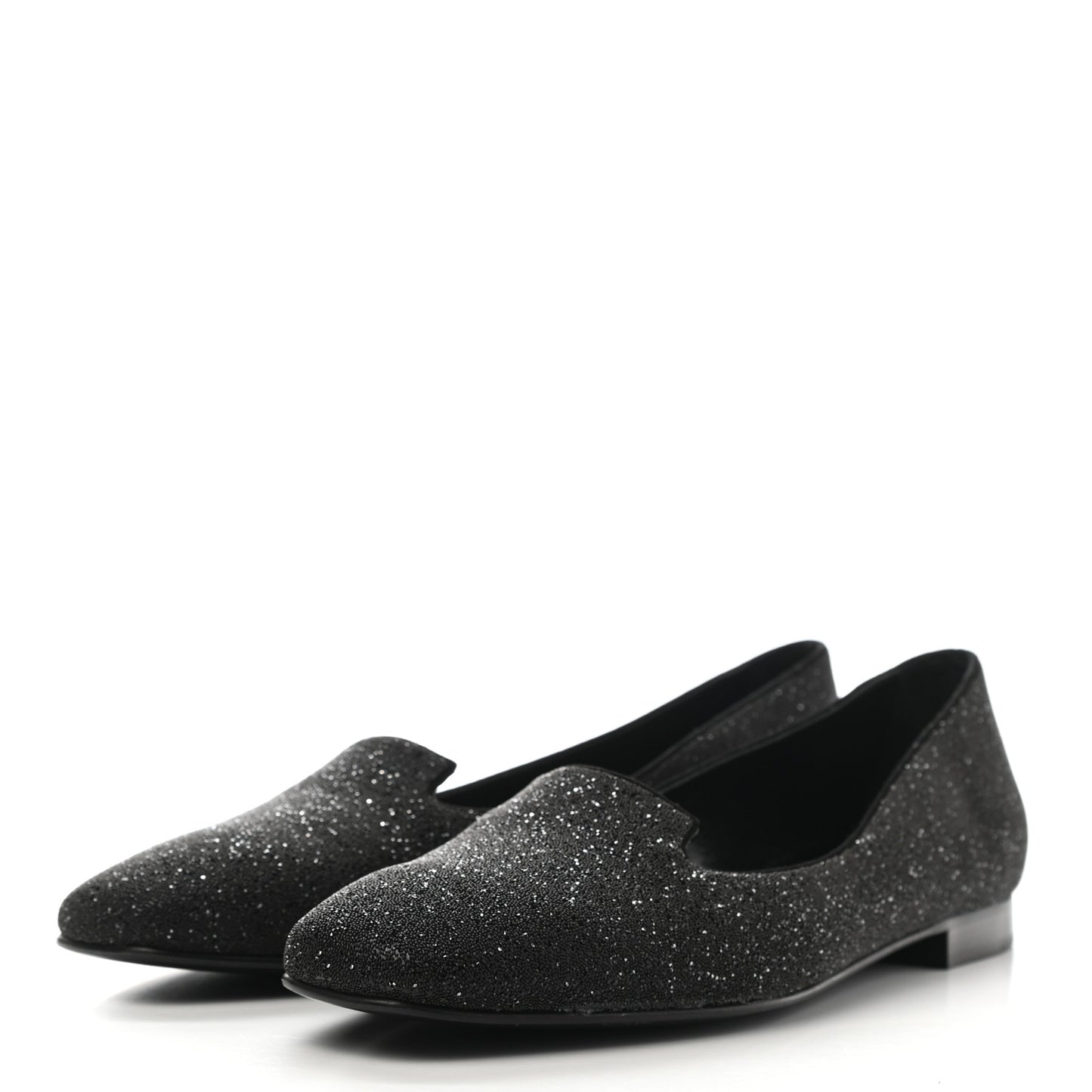 Glitter Holly Ballerina Flats 38 Black
