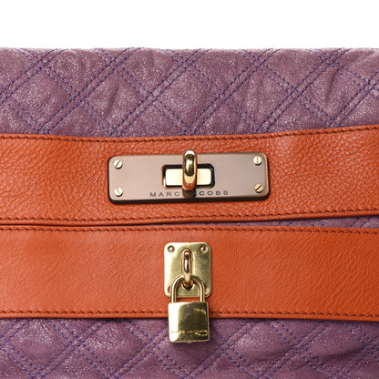 Marc Jacobs Calfskin Quilted Clutch Purple Orange 10 of 10