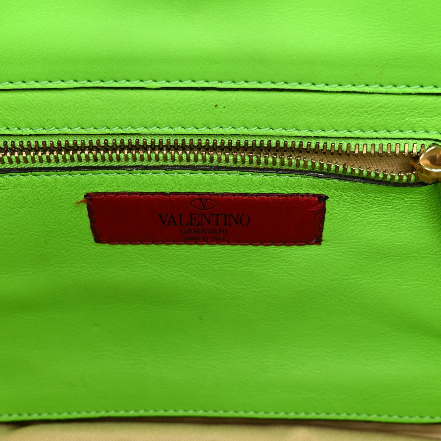Valentino Garavani Vitello Small Rockstud Tote Green Fluo 6 of 12