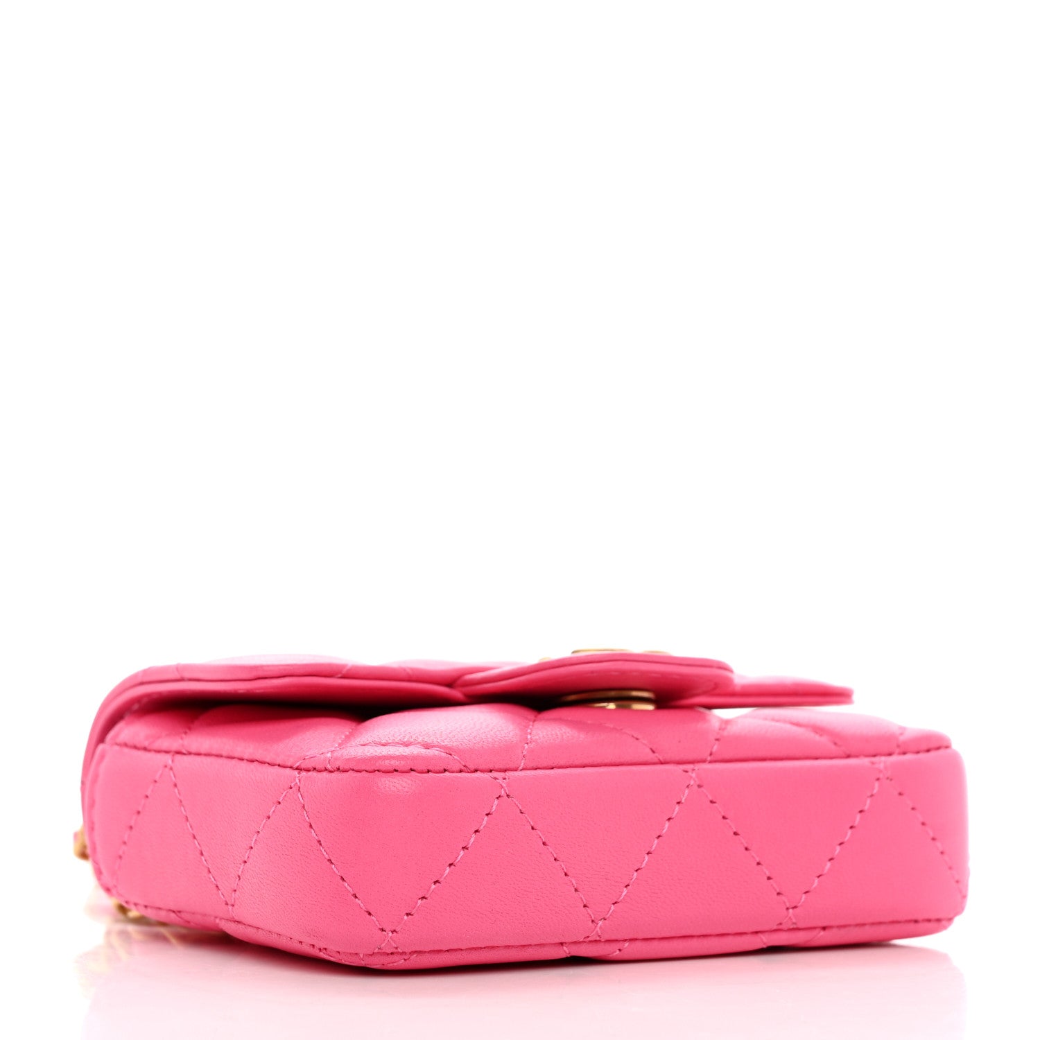 Chanel Lambskin Enamel Quilted Mini Chain Belt Bag Pink 3 of 10