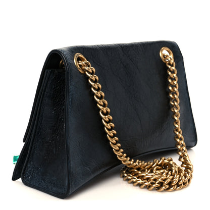 Balenciaga Crushed Calfskin Quilted Small Souvenirs Crush Chain Bag Black 3 of 12