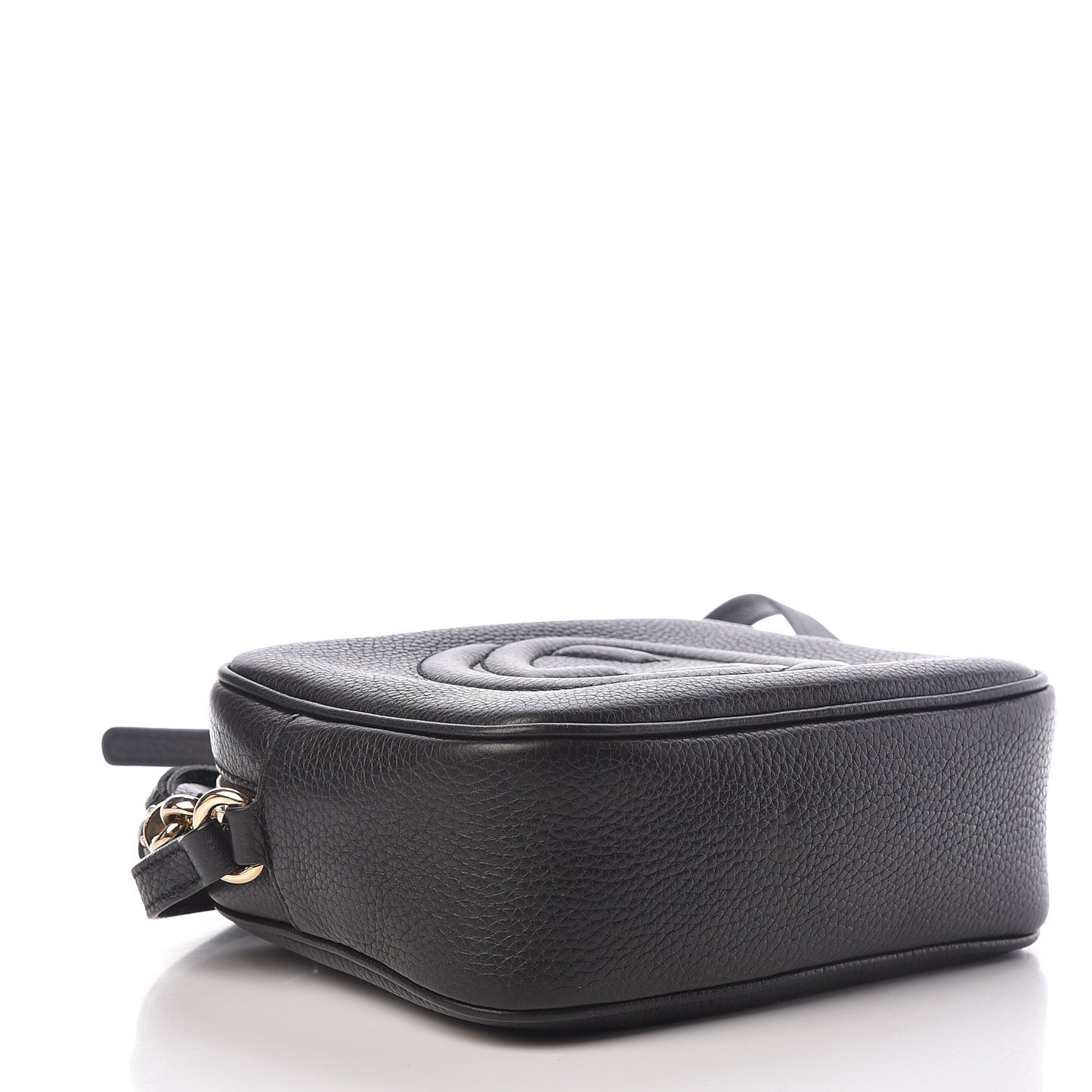 Pebbled Calfskin Small Soho Disco Bag Black