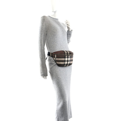Burberry E-canvas Check Bum Bag Dark Birch Brown 2 of 9