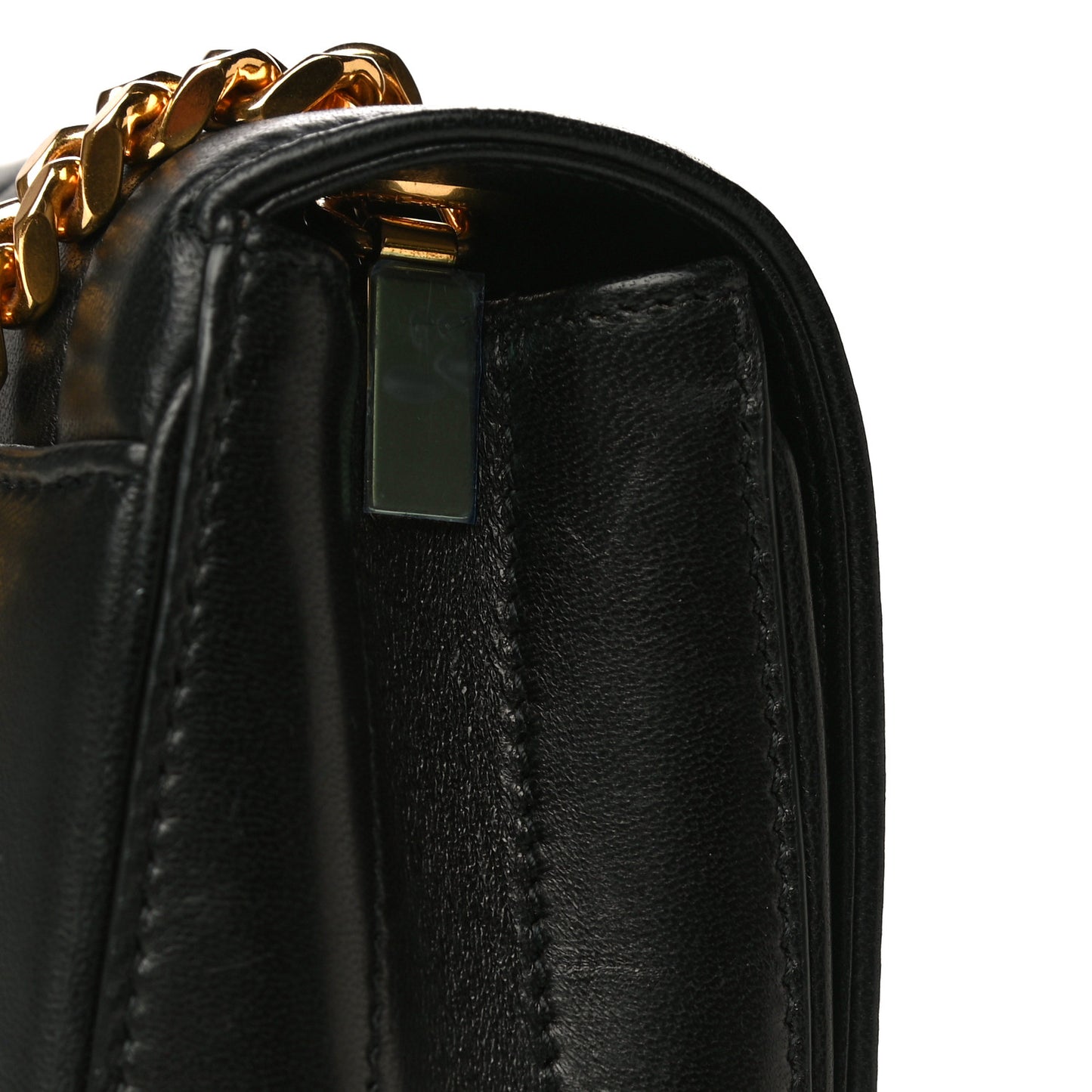 Lambskin Matelasse Monogram Small Vicky Chain Bag Black