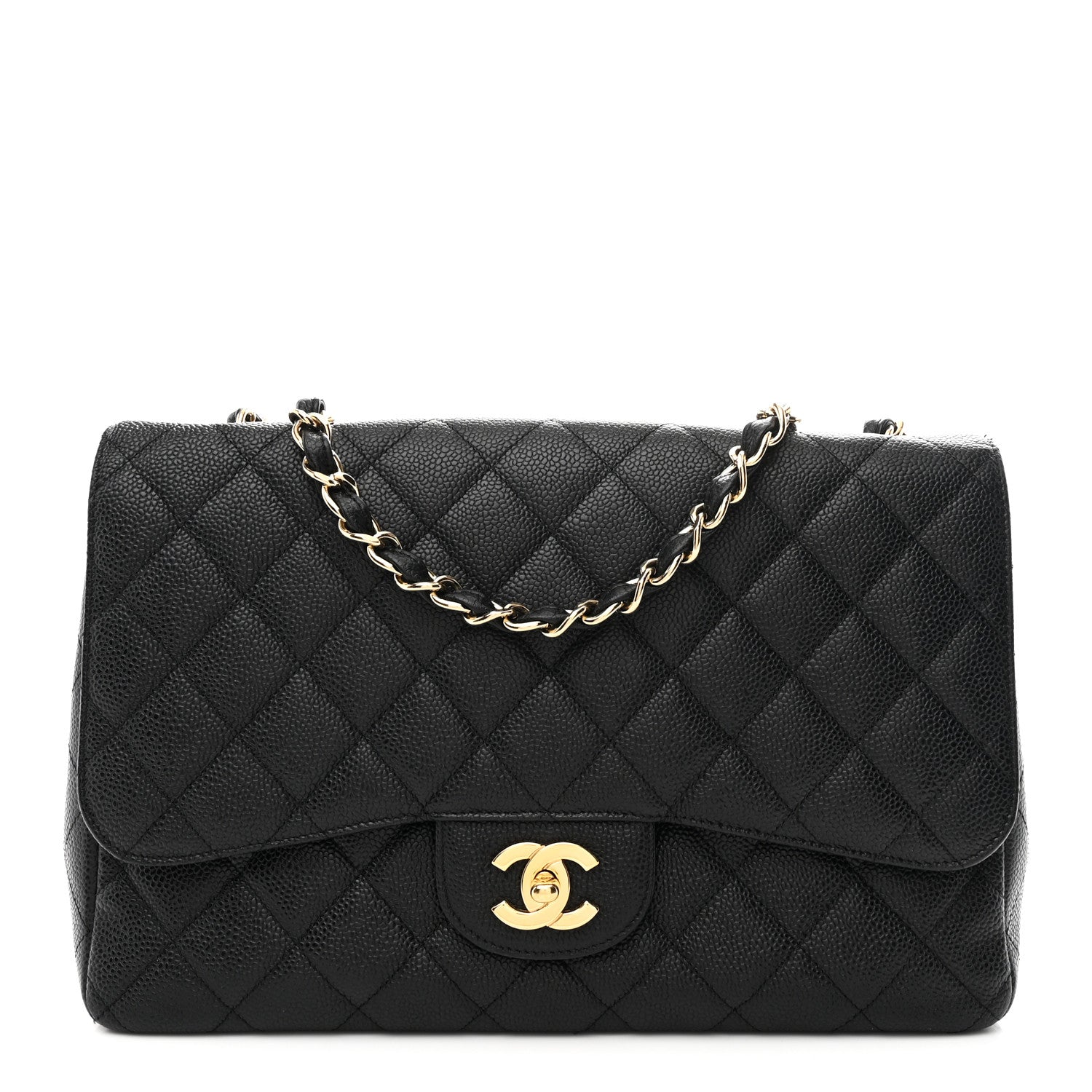 Chanel Caviar Quilted Jumbo Single Flap Black 1 of 11