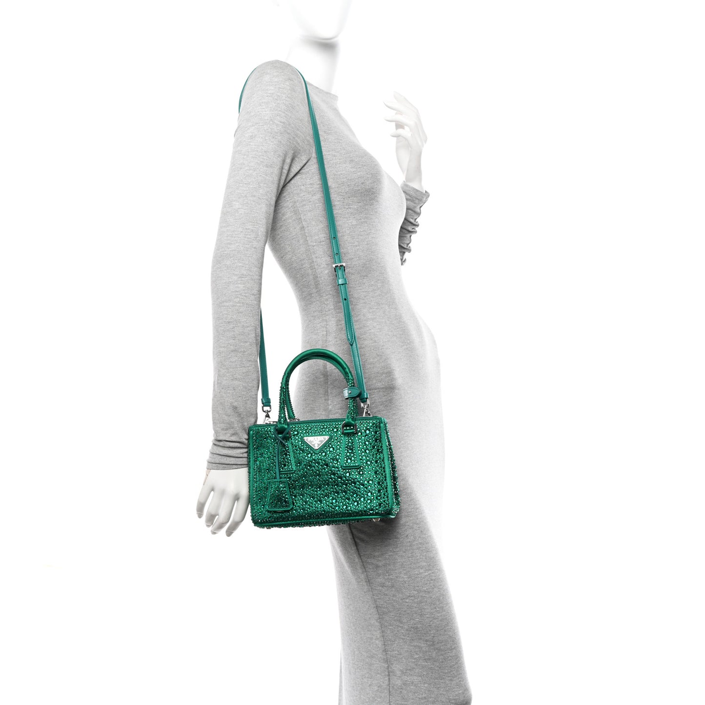 Satin Crystal Mini Galleria Double Zip Tote Mango