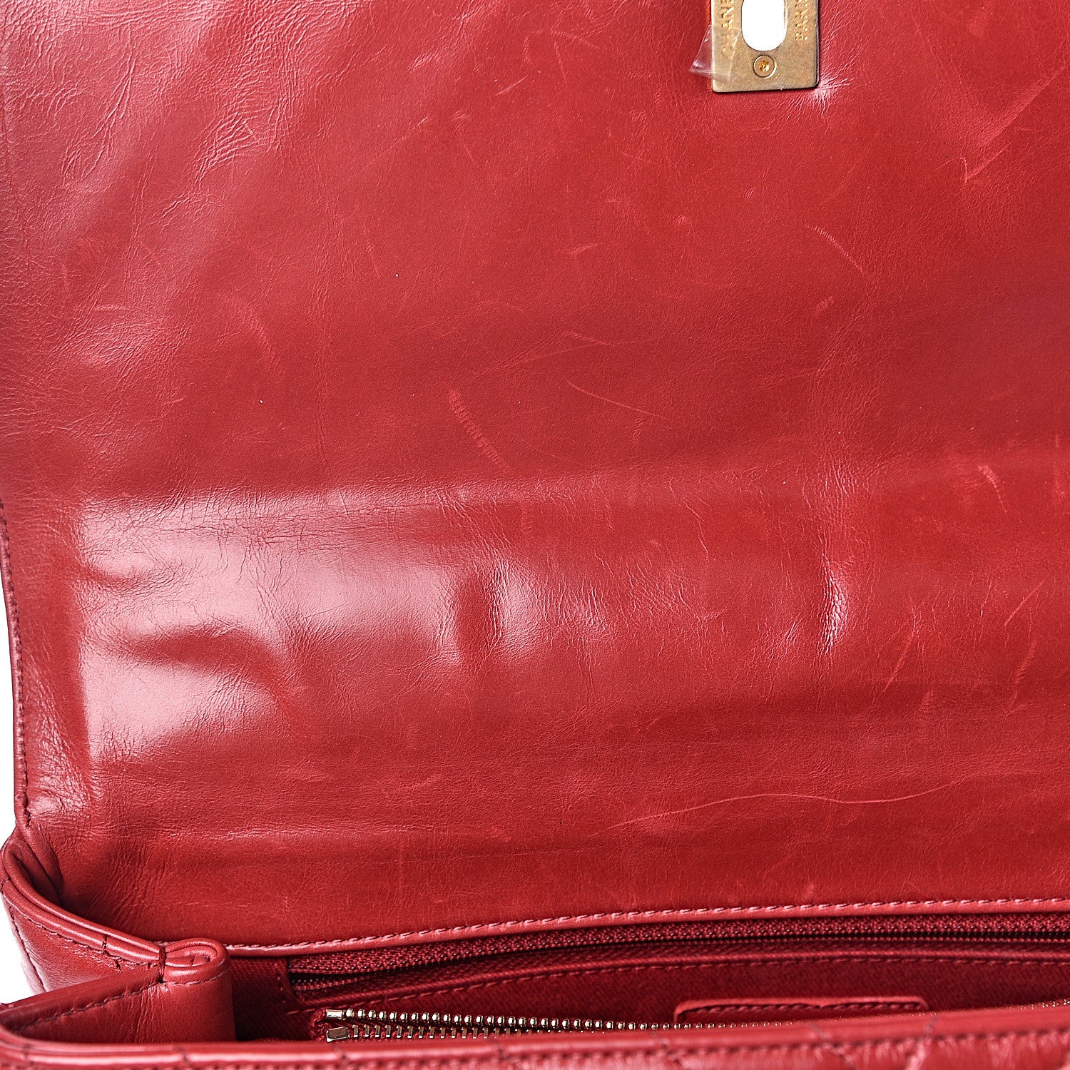 Chanel Calfskin Chevron Quilted Large Coco Handle Flap Red 13 of 15