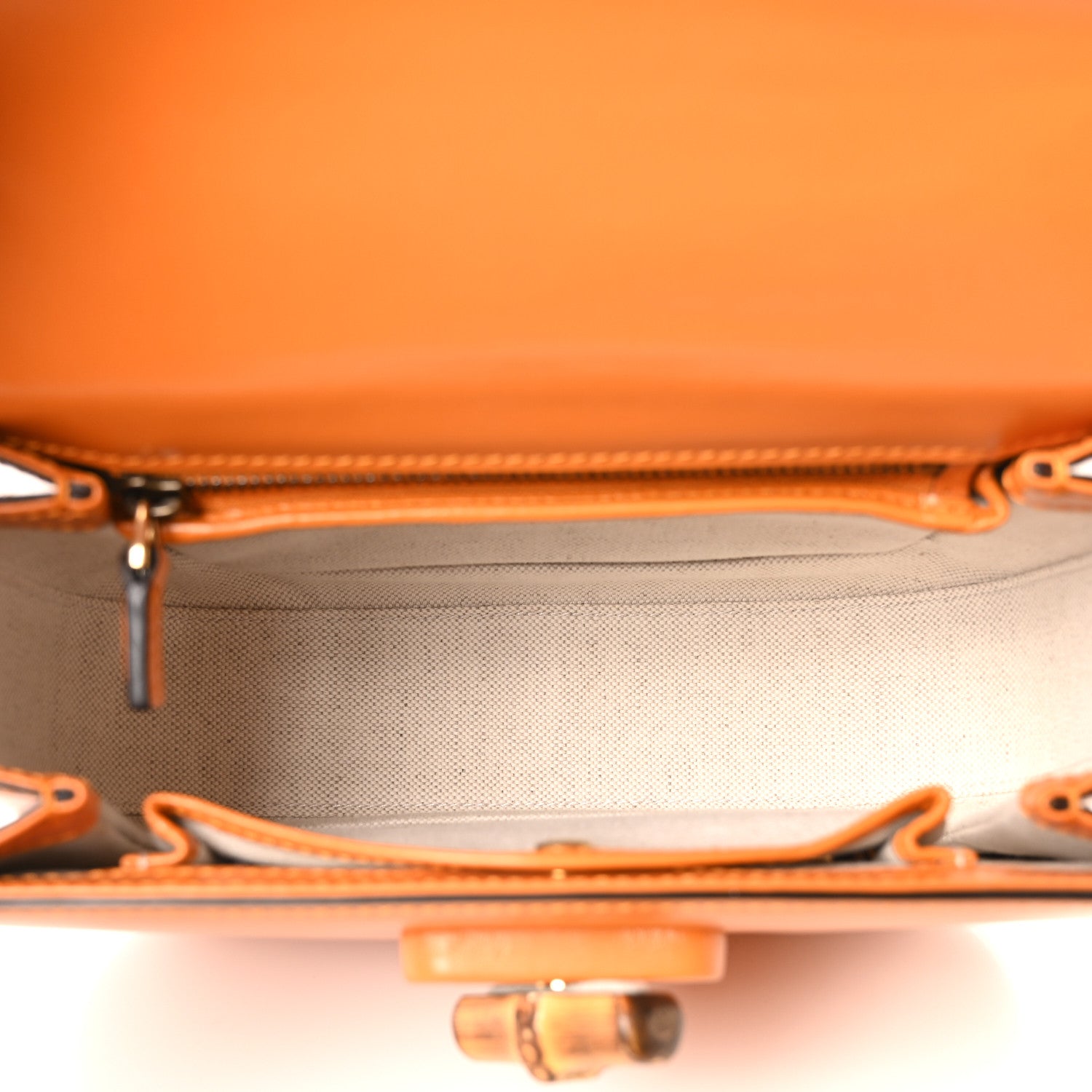 Gucci Boarded Dyana Lux Calfskin Web Small Bamboo 1947 Top Handle Bag Marigold Yellow 5 of 9